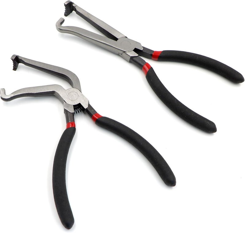 Yuheybe Eelectrical Disconnect Pliers,Electrical Disconnector Pliers for Cars, Fuel Line Petrol Clip Pipe &Automotive Tools for Push Tab Style Plugs (1*Straight+ 1 * 60 Degree) - Image 1